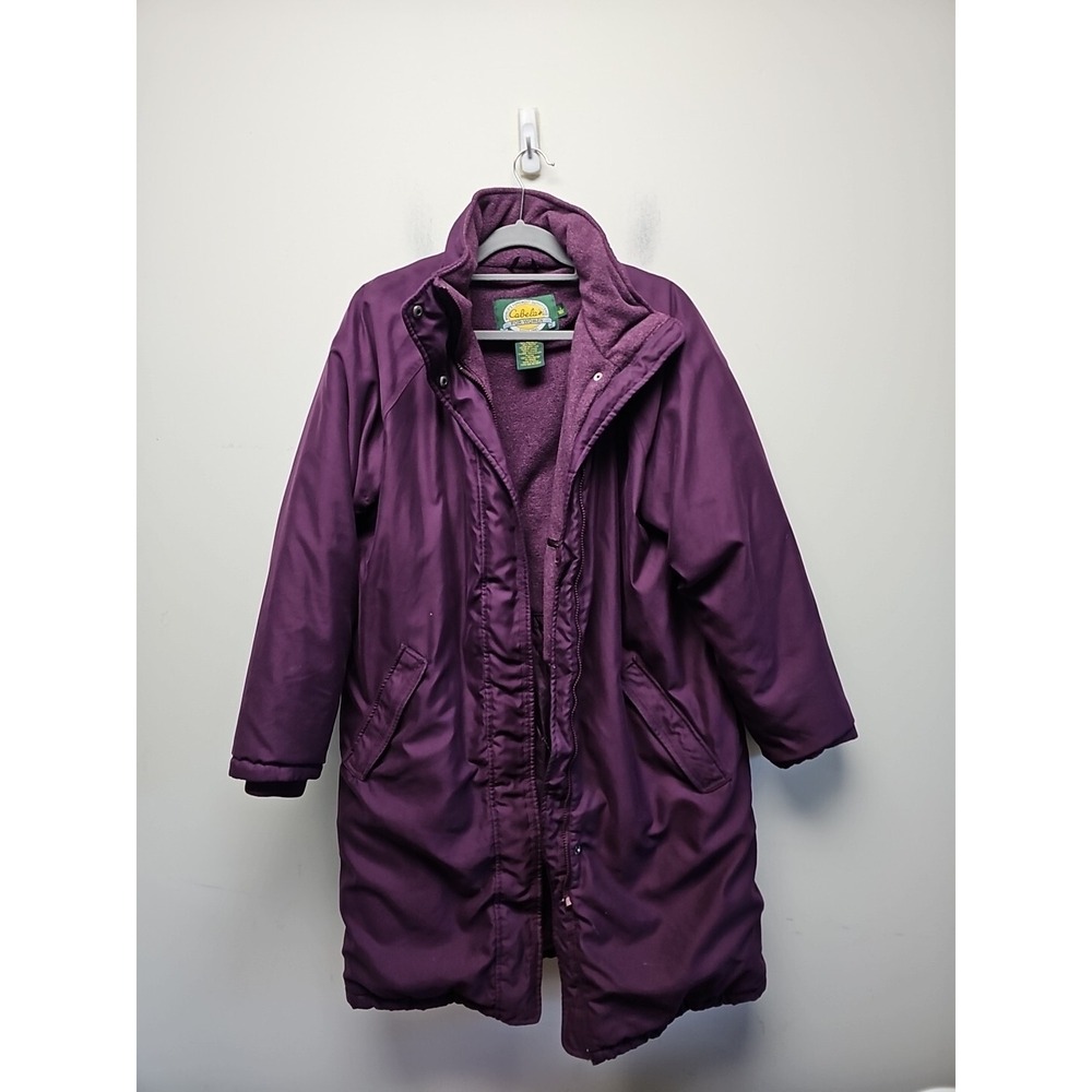Cabela's Gore Tex Trench Coat Women's LARGE Purple Jacket Waterproof Thinsulate